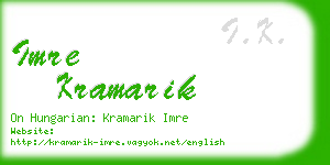 imre kramarik business card